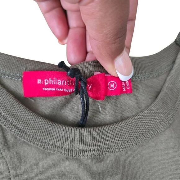 n: philanthropy x Revolve Charley Mini Dress Medium Women's Martini Olive Preppy - Picture 7 of 10